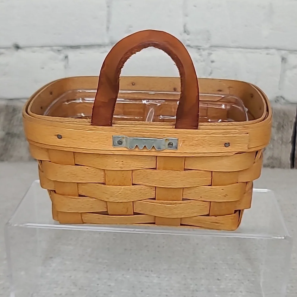 Longaberger Handmade Vtg '99 Classic Key Hanging Basket 10723 w/Divided Insert